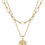 Thumbnail: -Gold Necklace for Women - 14K Solid Gold Over Layering 5900 Star Points