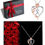 Thumbnail: - Rose Heart Necklaces Gifts for Women - Sterling Silver 15900 Star Points