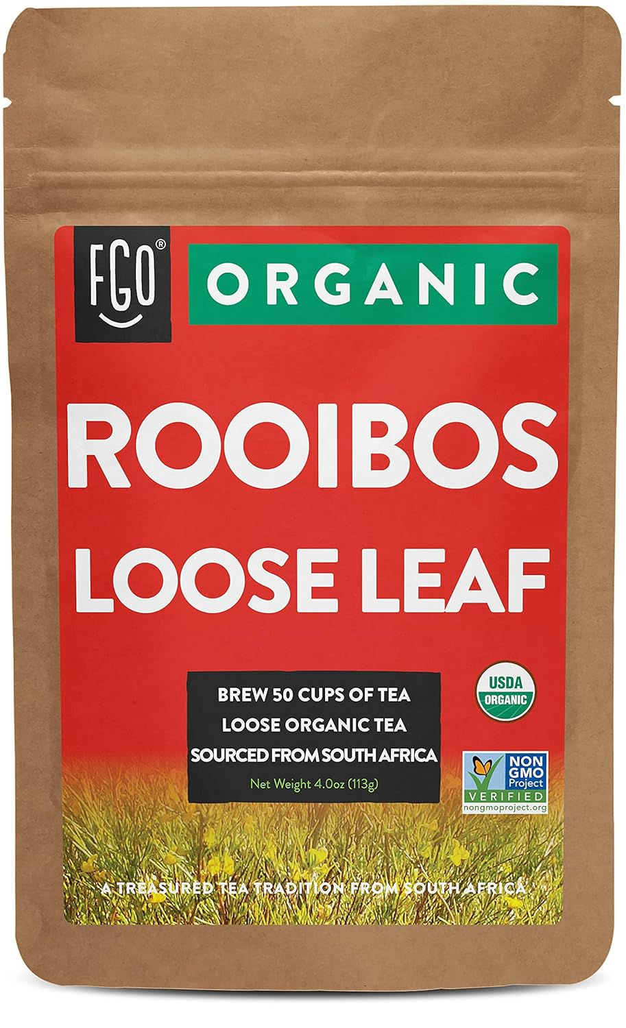 Thumbnail: FGO Organic Green Tea, 100 Count Eco-Conscious Tea Bags, Caffeinated, Resealabl
