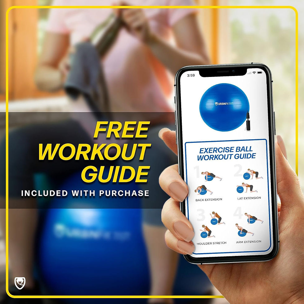 Thumbnail: URBNFit Exercise Ball - Yoga Ball in Multiple Sizes for Workout, Pregnancy, Sta