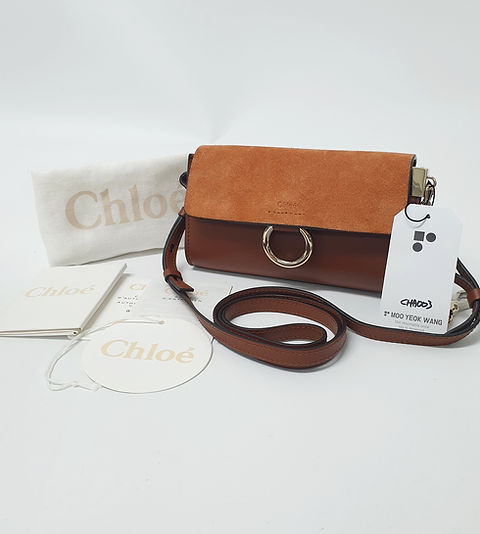 CHLOE Faye Mini Shoulder Bag, TOBACCO Silver Hardware CHA003