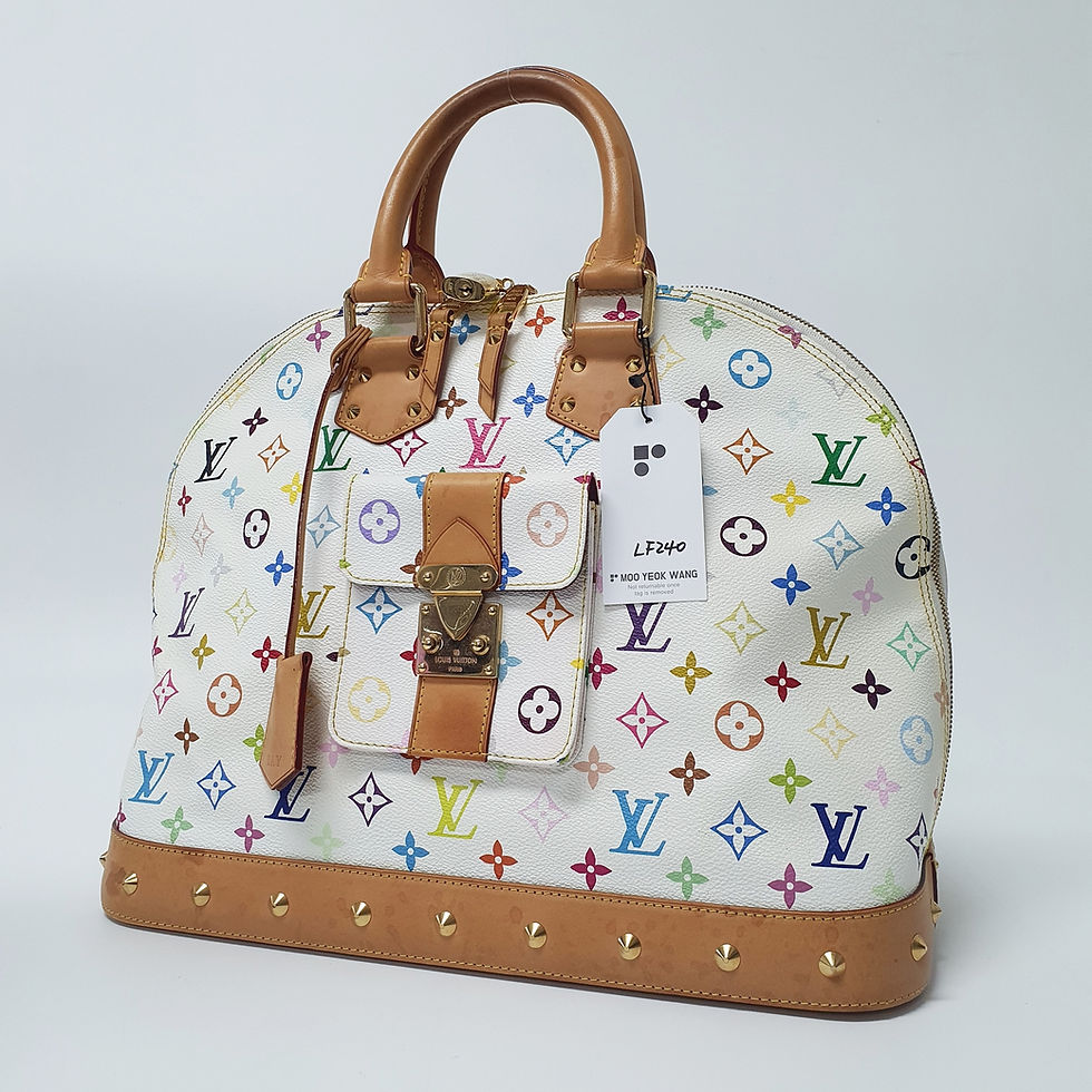Thumbnail: LOUIS VUITTON Alma GM Multicolor Blanc M40441 Engraved Initials LF240