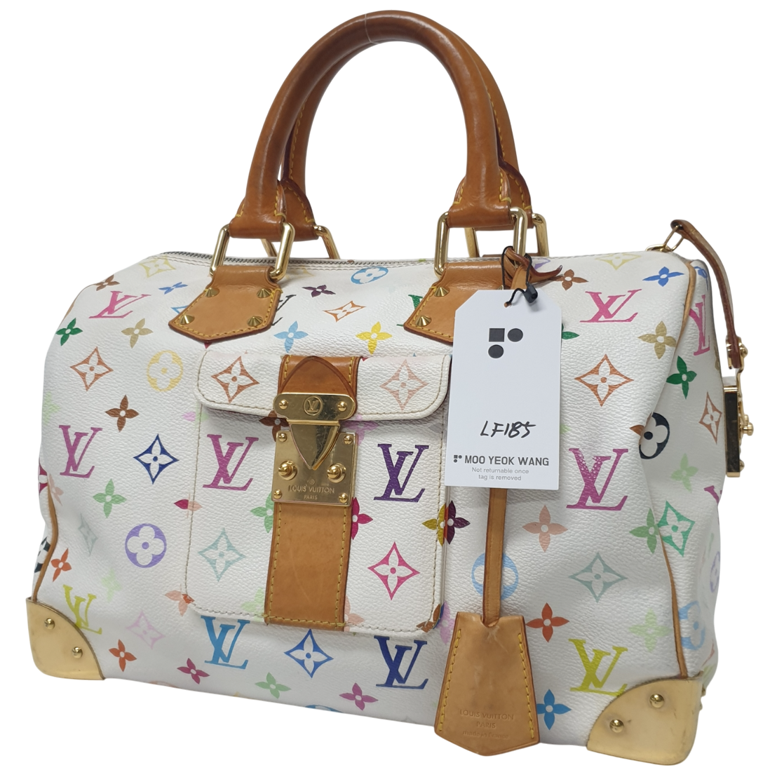 LOUIS VUITTON Speedy 30 Monogram Multicolor Blanc M92643 LF185