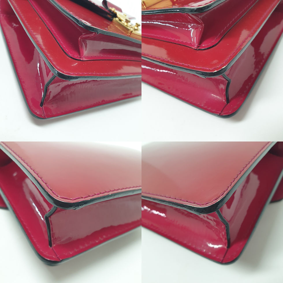 Thumbnail: LOUIS VUITTON Vernis Monceau Bag BB Rose M91579 LF066