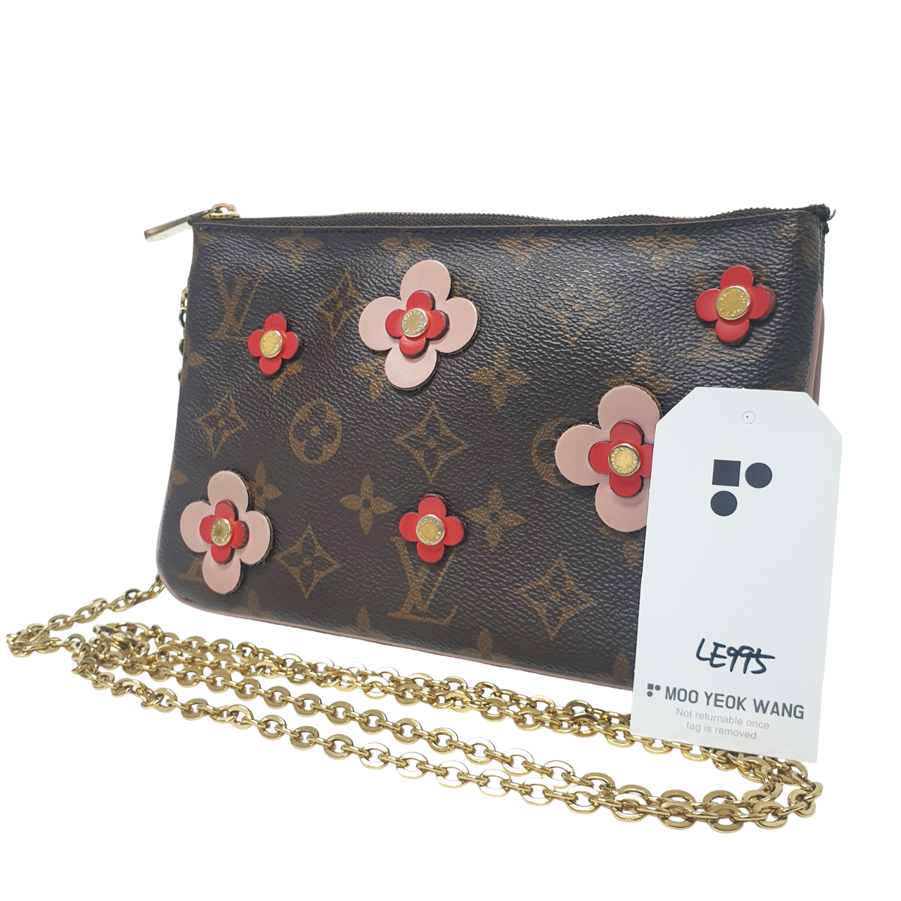 LOUIS VUITTON Pochette Double Zipper Flower Monogram M63905 LE995