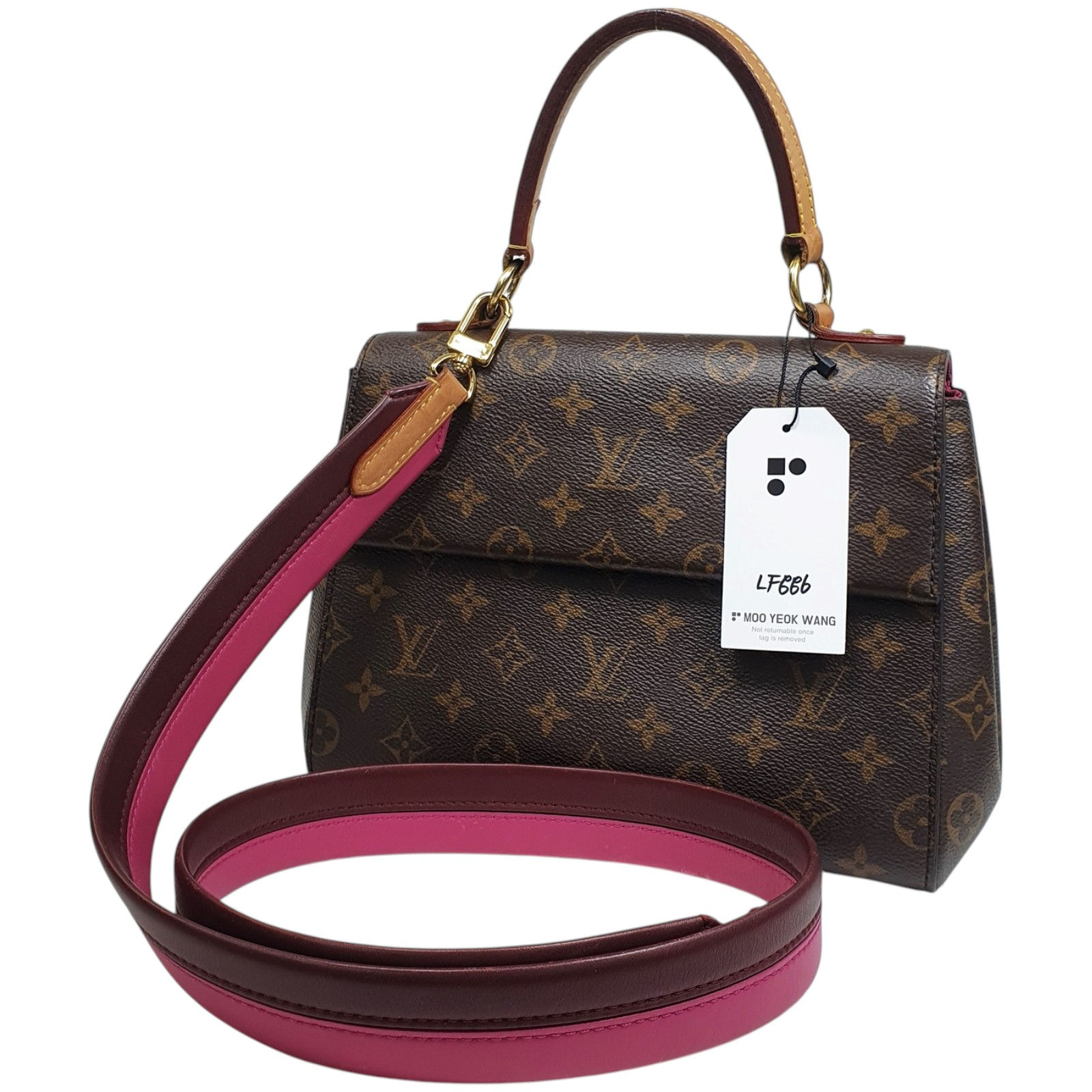 Louis Vuitton Cluny BB Monogram M42738 Keyring Holder Strap X LF886
