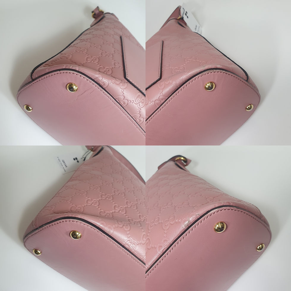 Thumbnail: GUCCI 414930 Pink Leather Shoulder/Handbag Hobo Bag GA324