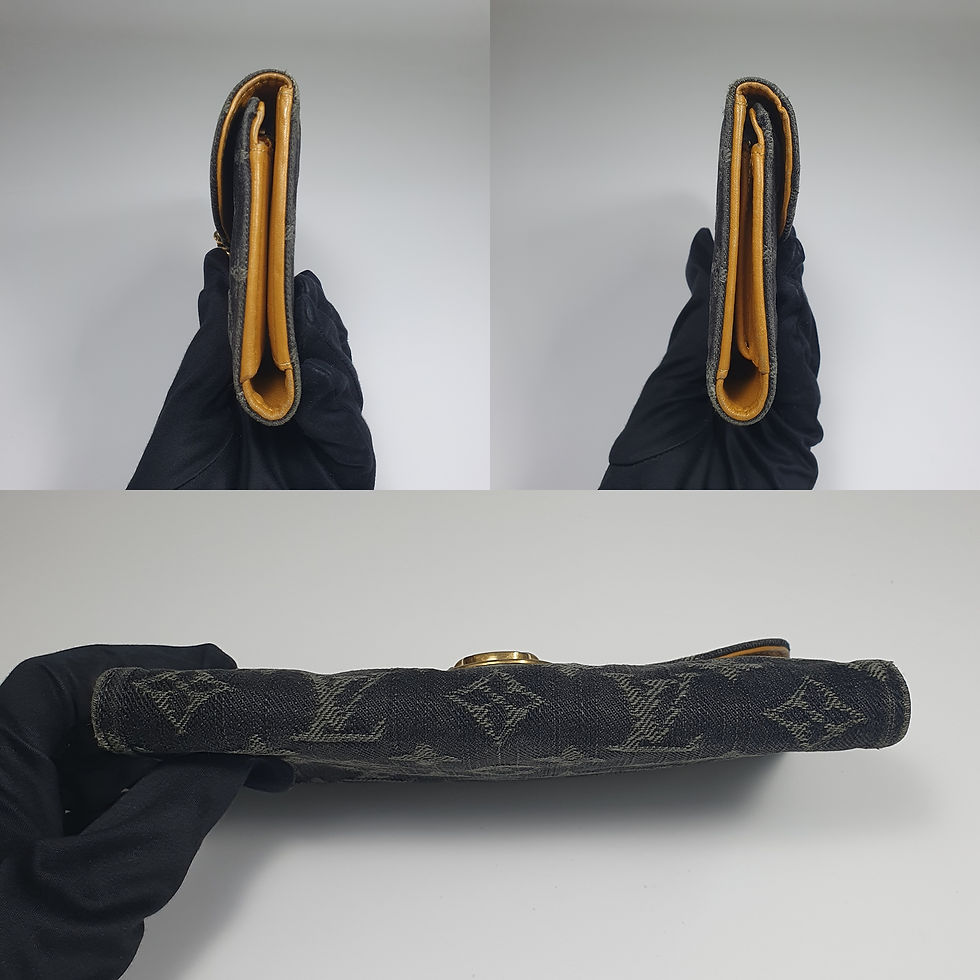 Thumbnail: Louis Vuitton Denim Amelia Wallet Long Wallet Initial CLA963