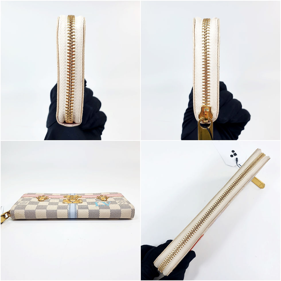 Thumbnail: LOUIS VUITTON Clemence Wallet Damier Azur N60109 LE636