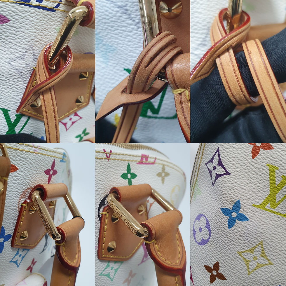 Thumbnail: LOUIS VUITTON Alma GM Multicolor Blanc M40441 Engraved Initials LF240