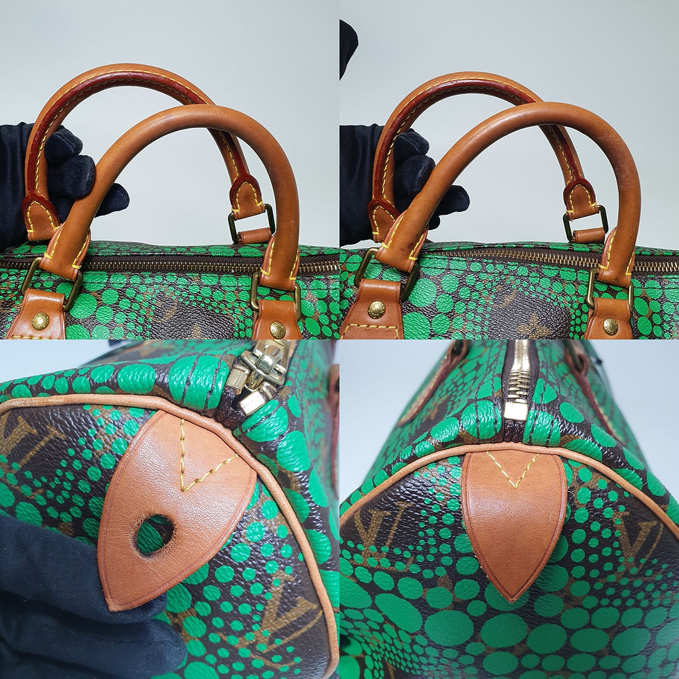 Thumbnail: LOUIS VUITTON Speedy 30 Kusama Yayoi Green M40694 Initials LF489