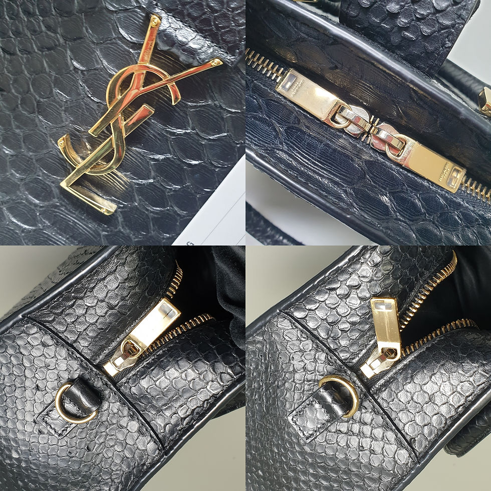 Thumbnail: YVES SAINT LAURENT Black Monogram Cabas Bag YSA011