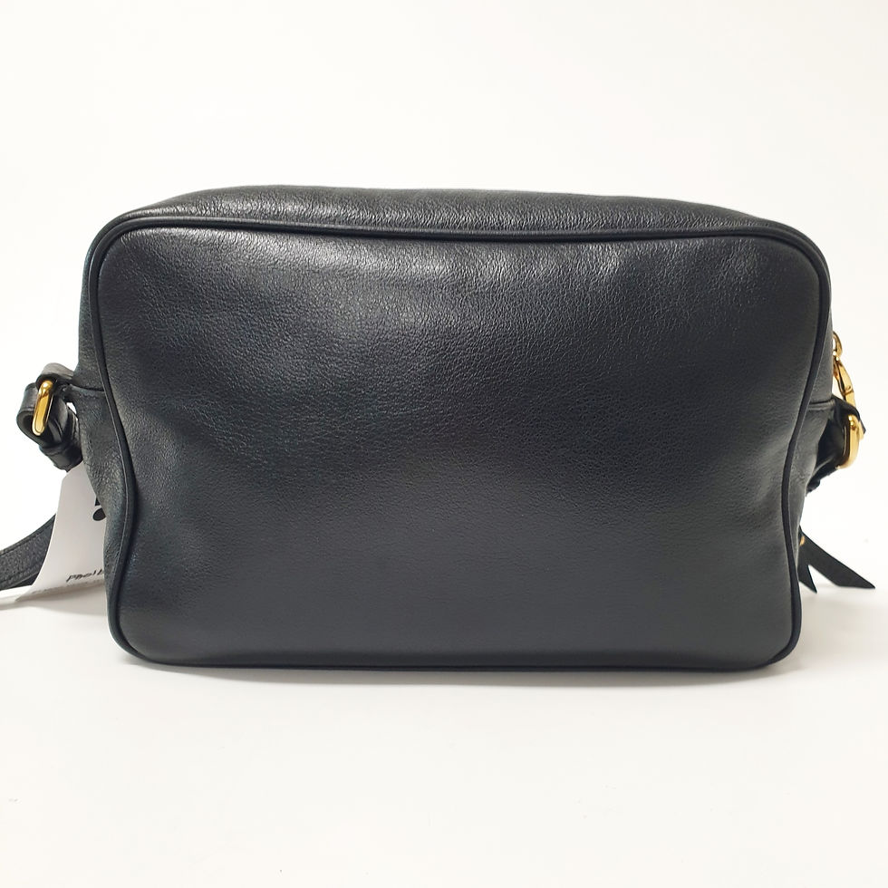 Thumbnail: PRADA Logo Shoulder Bag Leather Black 1BH089 PA016