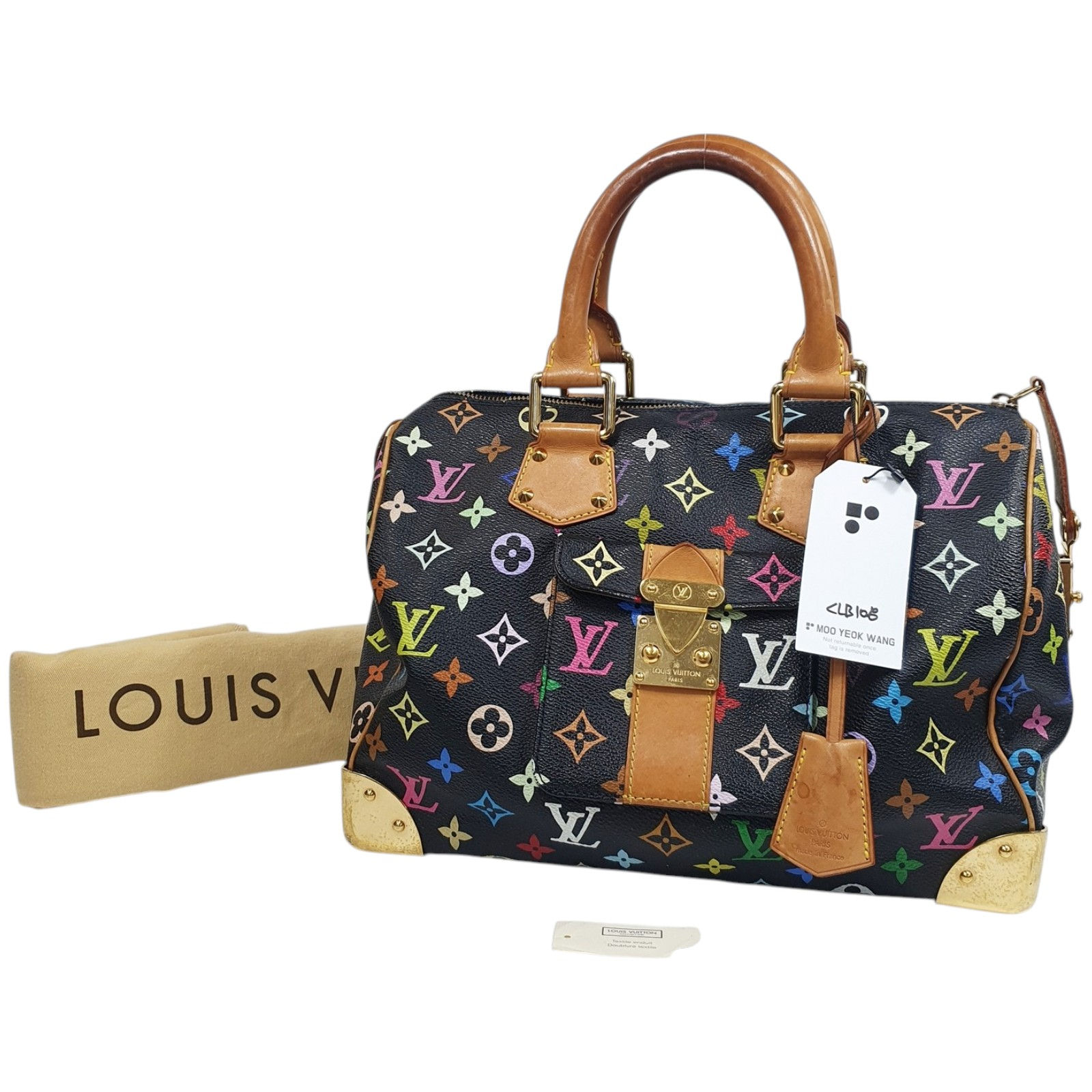 Louis Vuitton Speedy 30 Monogram Multicolor Noir M92642 CLB108