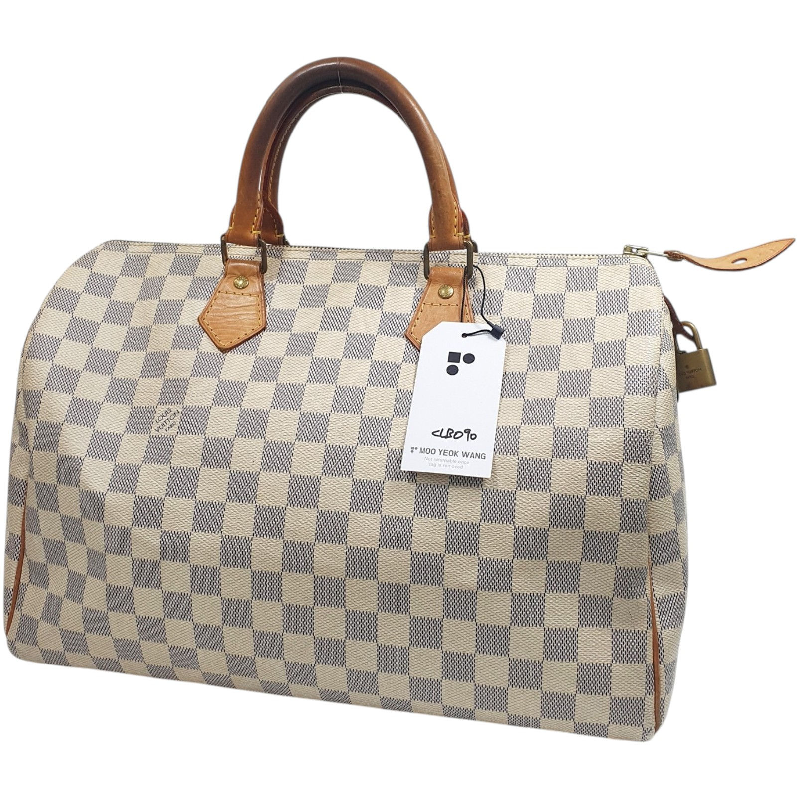 Louis Vuitton Speedy35 DamierAzur N41535 Initial Engraving CLB090