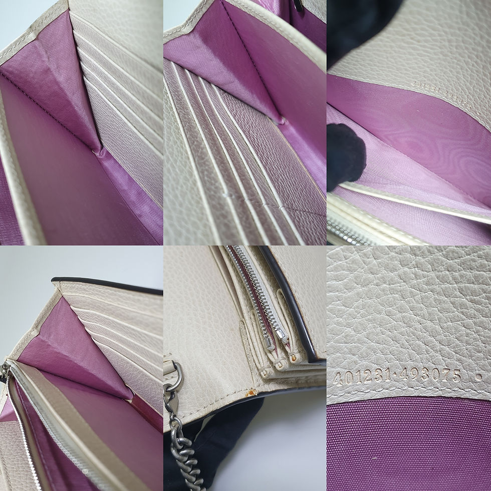 Thumbnail: GUCCI Dionysus 401231 Chain Shoulder Bag White Silver GA291