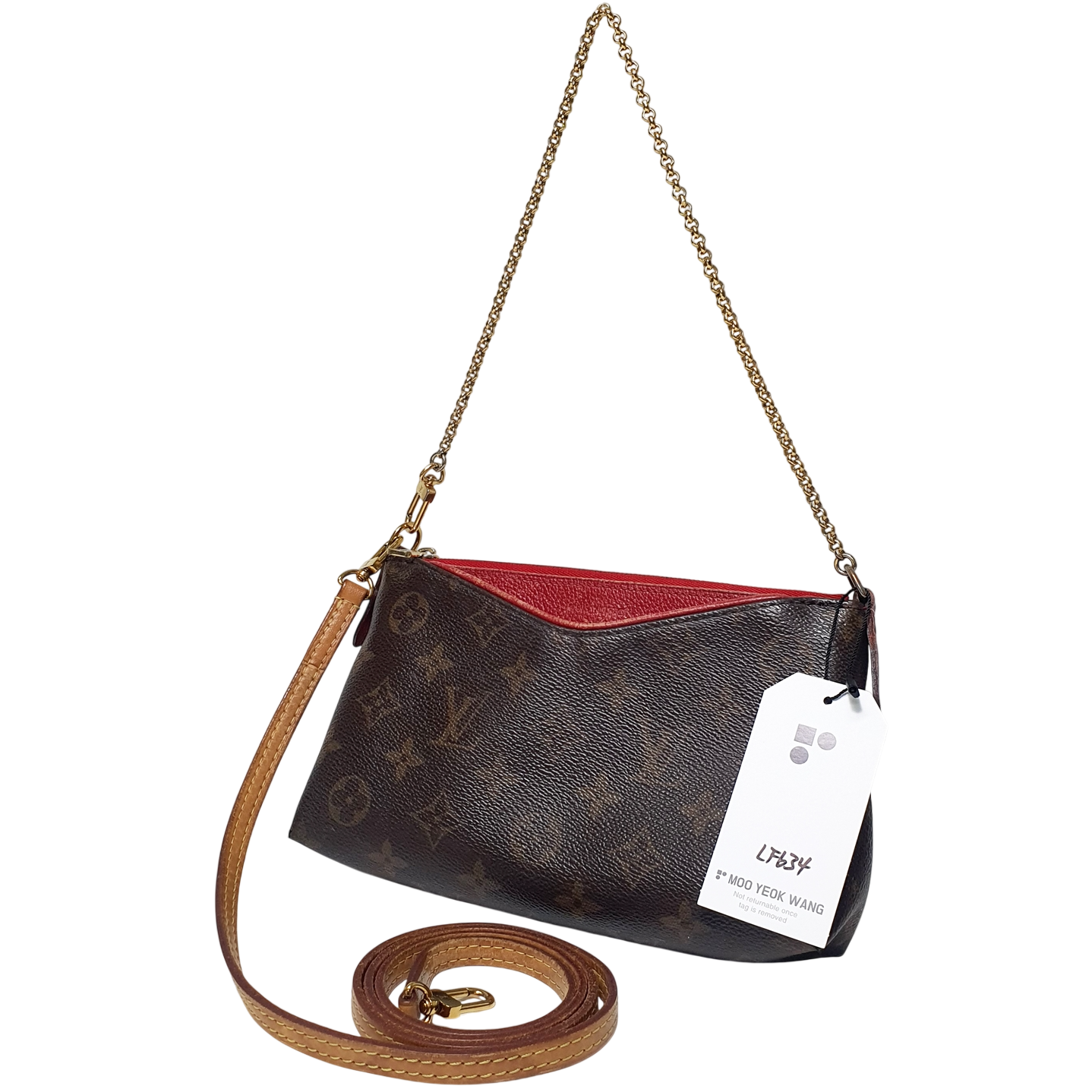 Louis Vuitton Pallas Clutch Monogram Cerise M41638 LF634