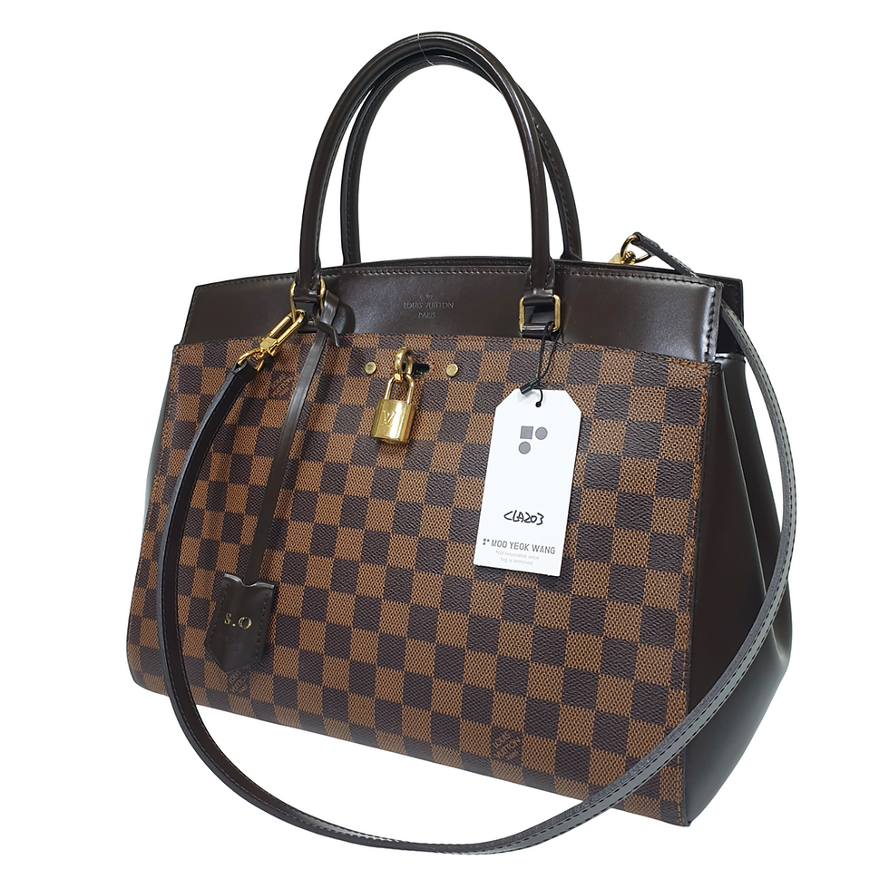 Thumbnail: LOUIS VUITTON Rivoli MM Damier Ebene N41150 Engraved Initials CLA203
