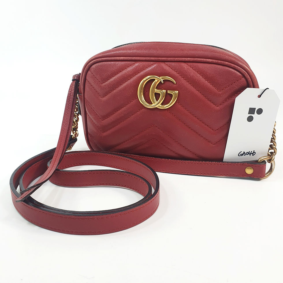 Thumbnail: GUCCI GG Marmont Matelasse Mini Leather Crossbody Bag 448065 GA046