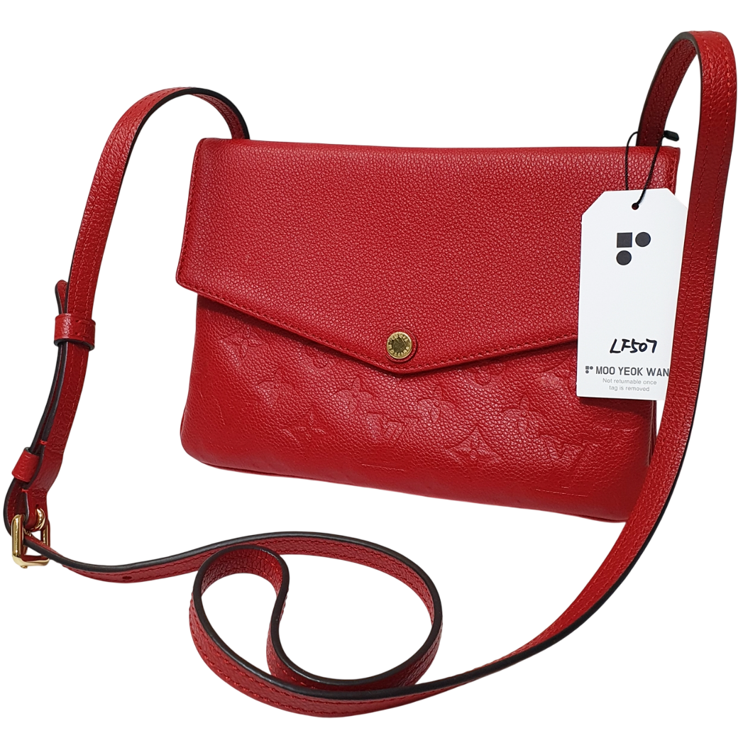 LOUIS VUITTON Twice Monogram Empreinte Cerise M50259 LF507
