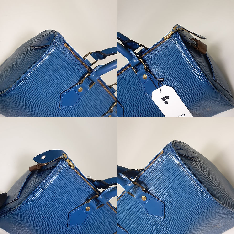 Thumbnail: Louis Vuitton Speedy 25 Epi Blue M43015 Without Keys LF630