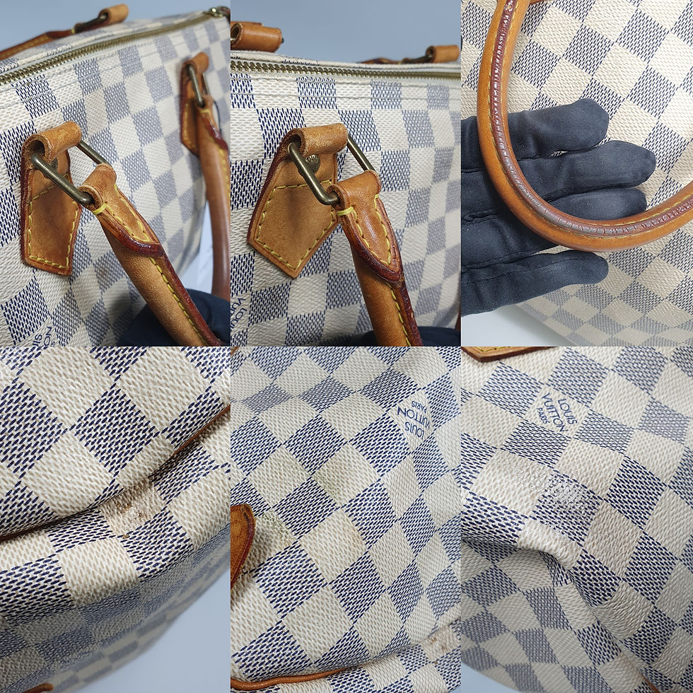 Thumbnail: Louis Vuitton Speedy 30 Damier Azur N41533 No Keys CLA970