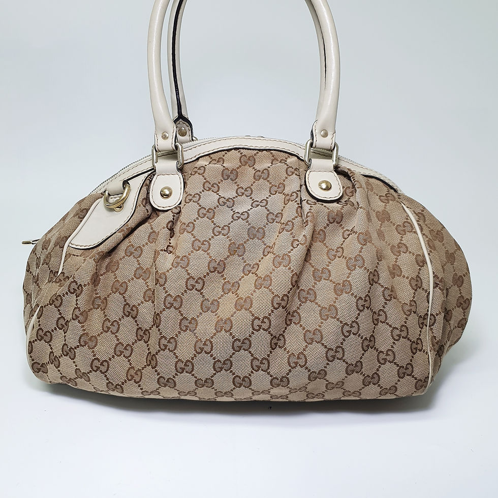 Thumbnail: GUCCI GG Canvas Guccissima Tote Bag Leather 2way 223974 GA248