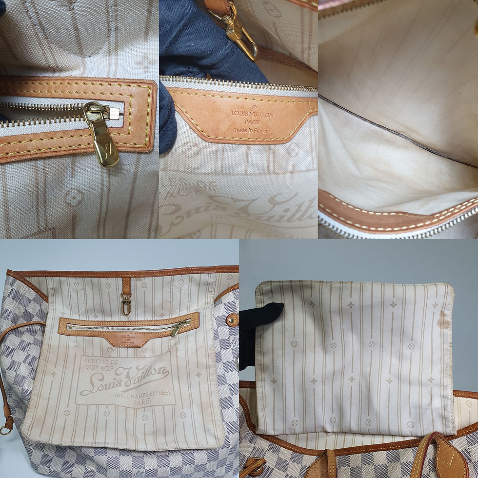 Thumbnail: Louis Vuitton Neverfull MM Damier Azur N51107 LF647