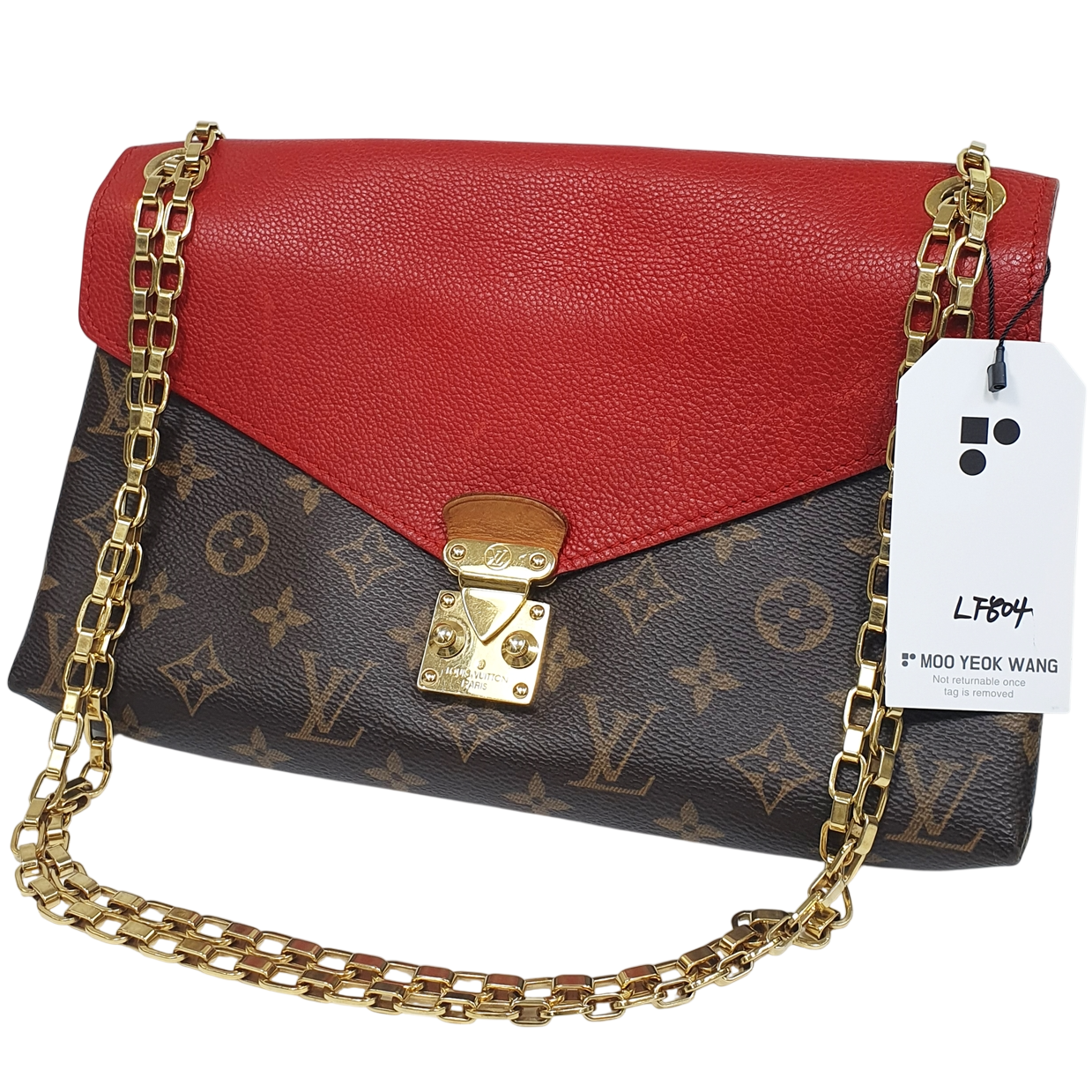 Louis Vuitton Pallas Chain Red Bag M41201 LF804