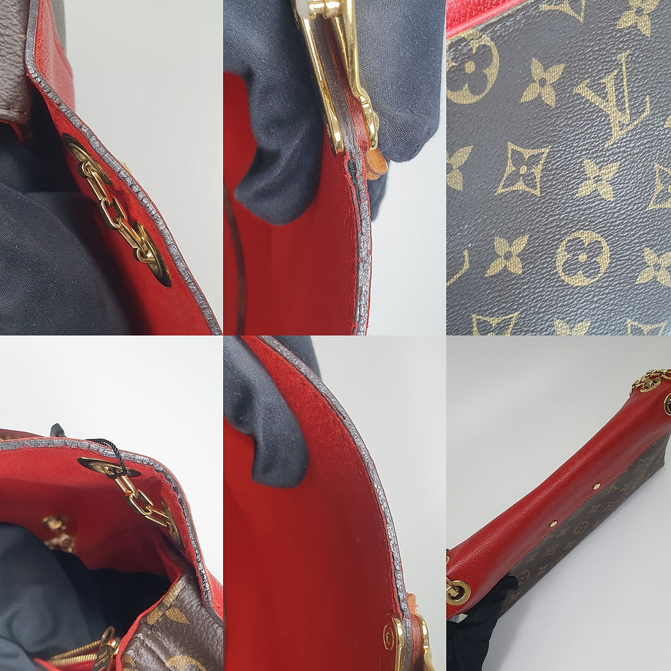 Thumbnail: Louis Vuitton Pallas Chain Red Bag M41201 LF804
