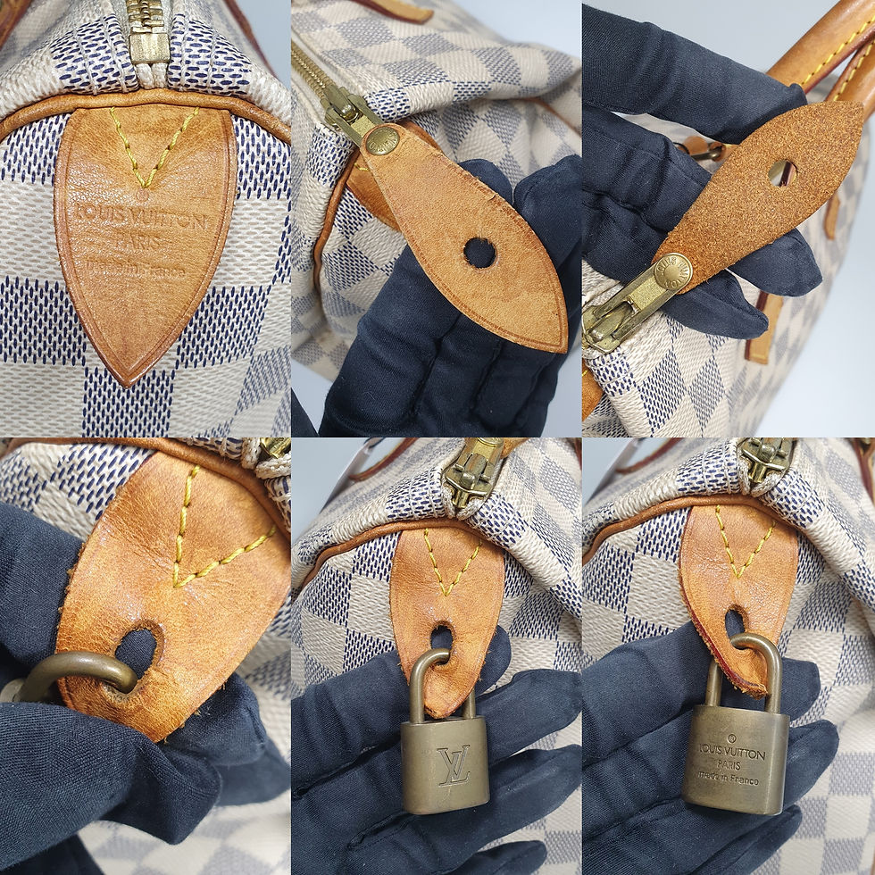 Thumbnail: Louis Vuitton Speedy 30 Damier Azur N41533 No Keys CLA970