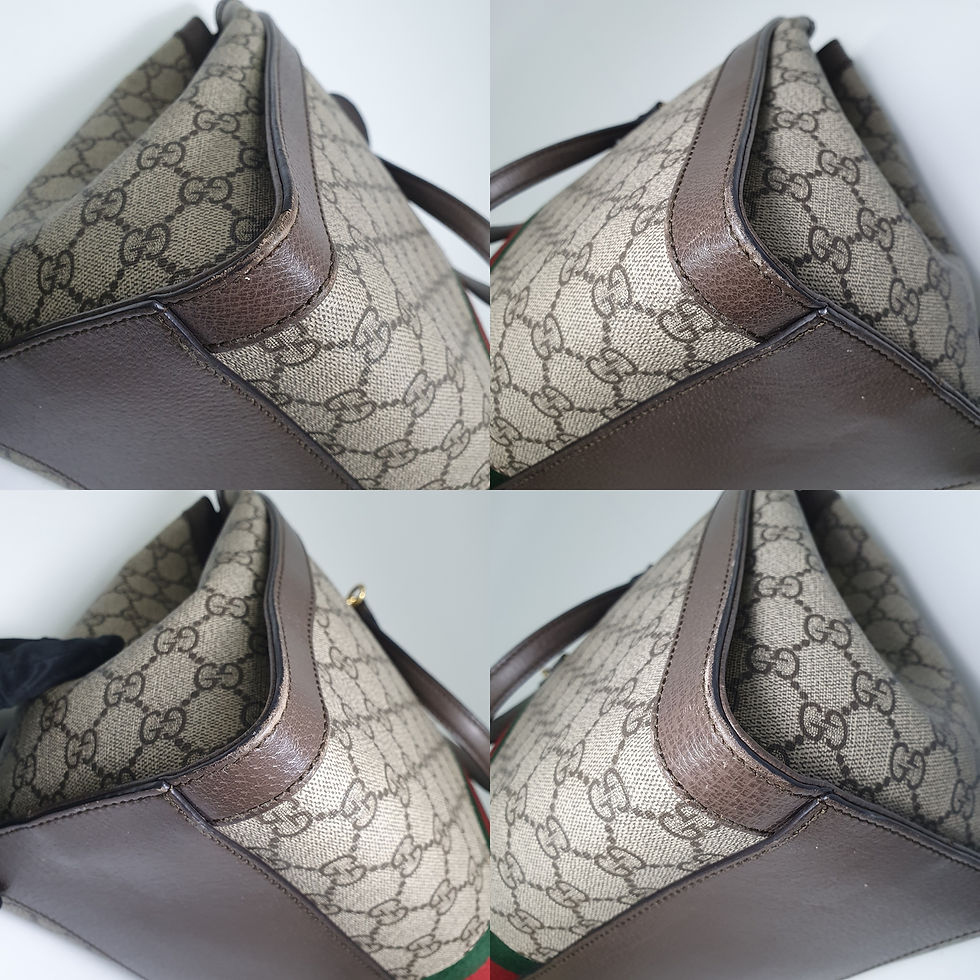 Thumbnail: GUCCI GG Supreme Ophidia PVC leather 2 Way Handbag 524537 CGA027