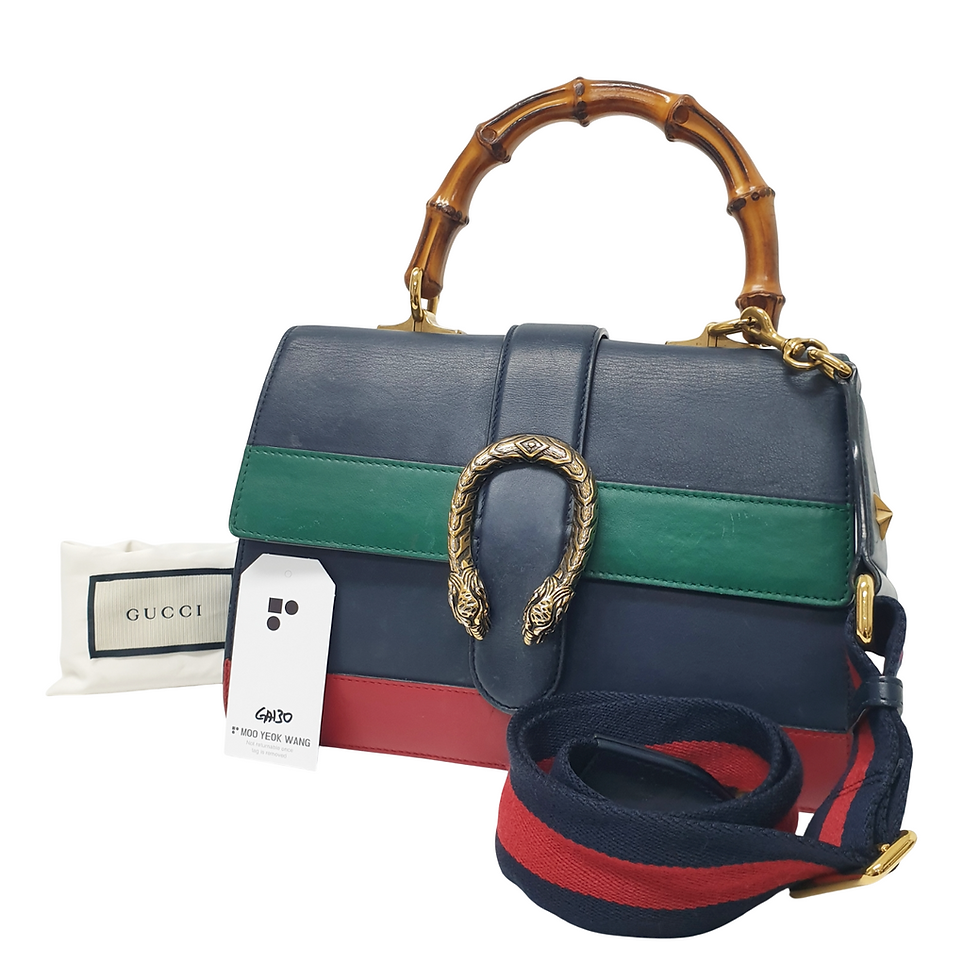 Thumbnail: GUCCI 448075 Dionysus Bamboo Top Handle Bag Color-Block GA130