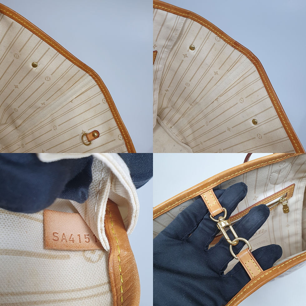Thumbnail: Louis Vuitton Neverfull MM Damier Azur N51107 Initial CLB045