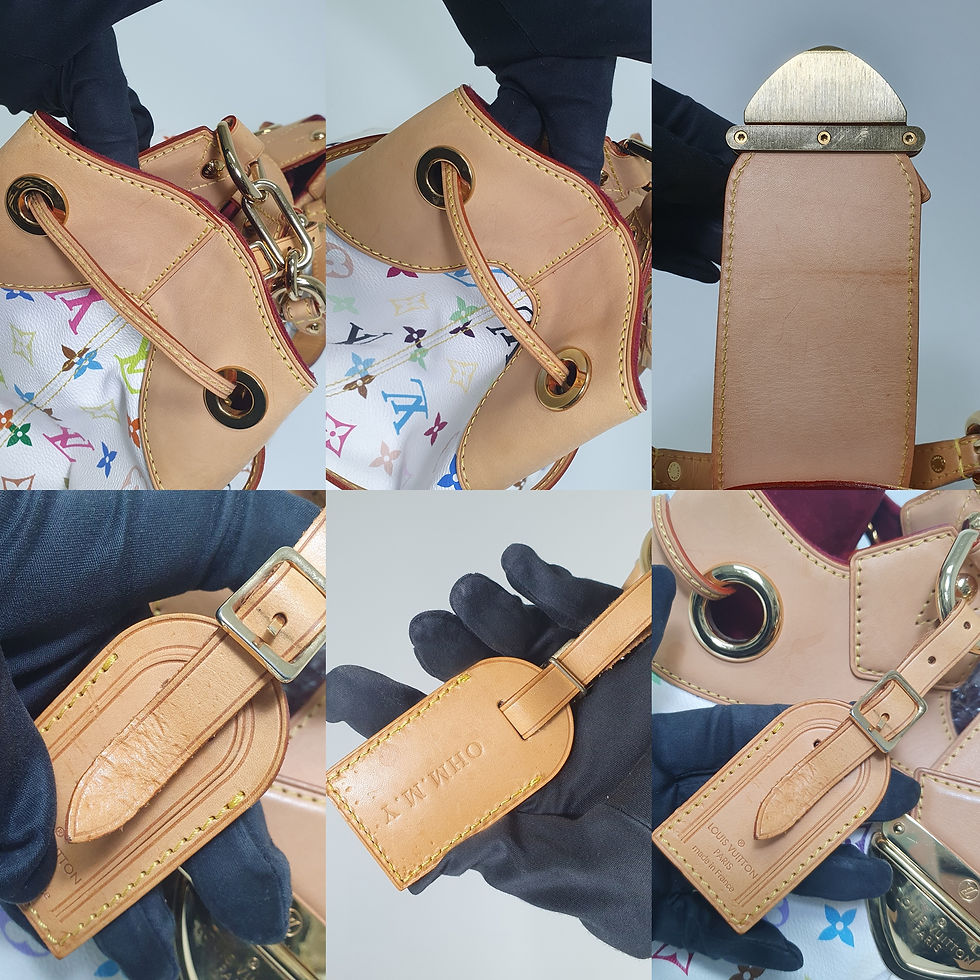 Thumbnail: Louis Vuitton Ursula Multicolor Blanc M40123 Initial CLA918