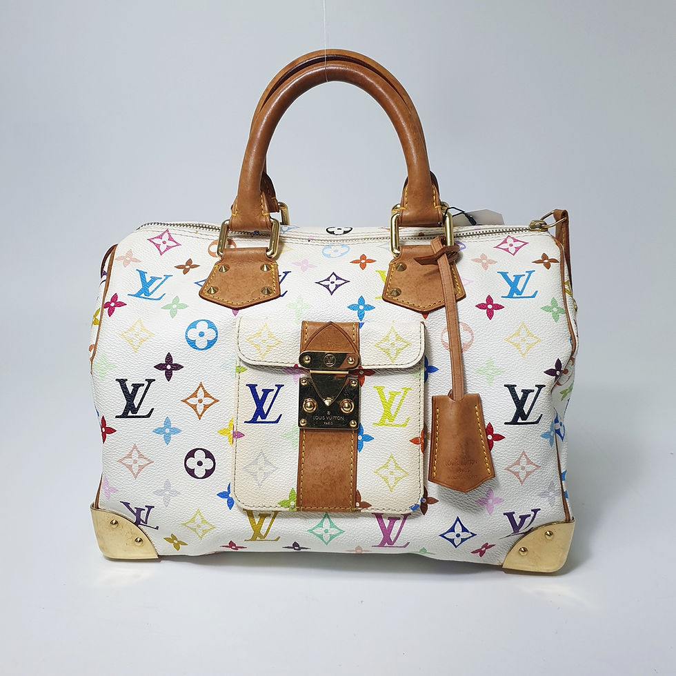 Thumbnail: Louis Vuitton Speedy 30 Monogram Multicolor Blanc M92643 LF660