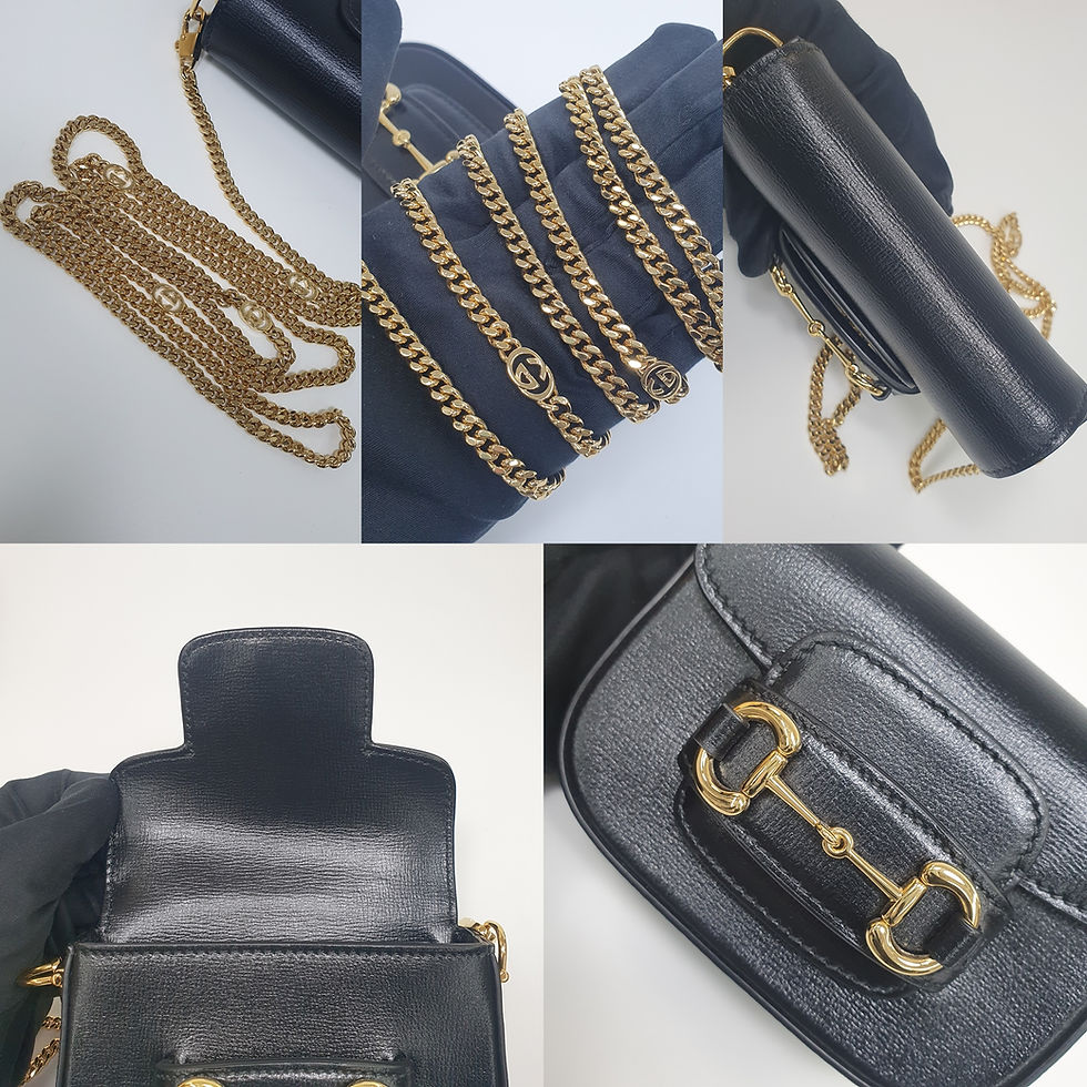 Thumbnail: GUCCI Horsebit 1955 Nano Black Leather Shoulder GA326
