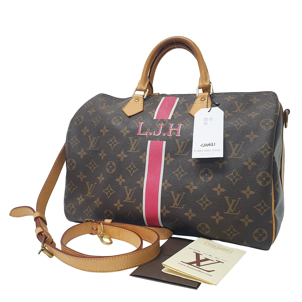 Thumbnail: LOUIS VUITTON Speedy Bandouliere 35 Monogram P00217 Printed Initial CLA421