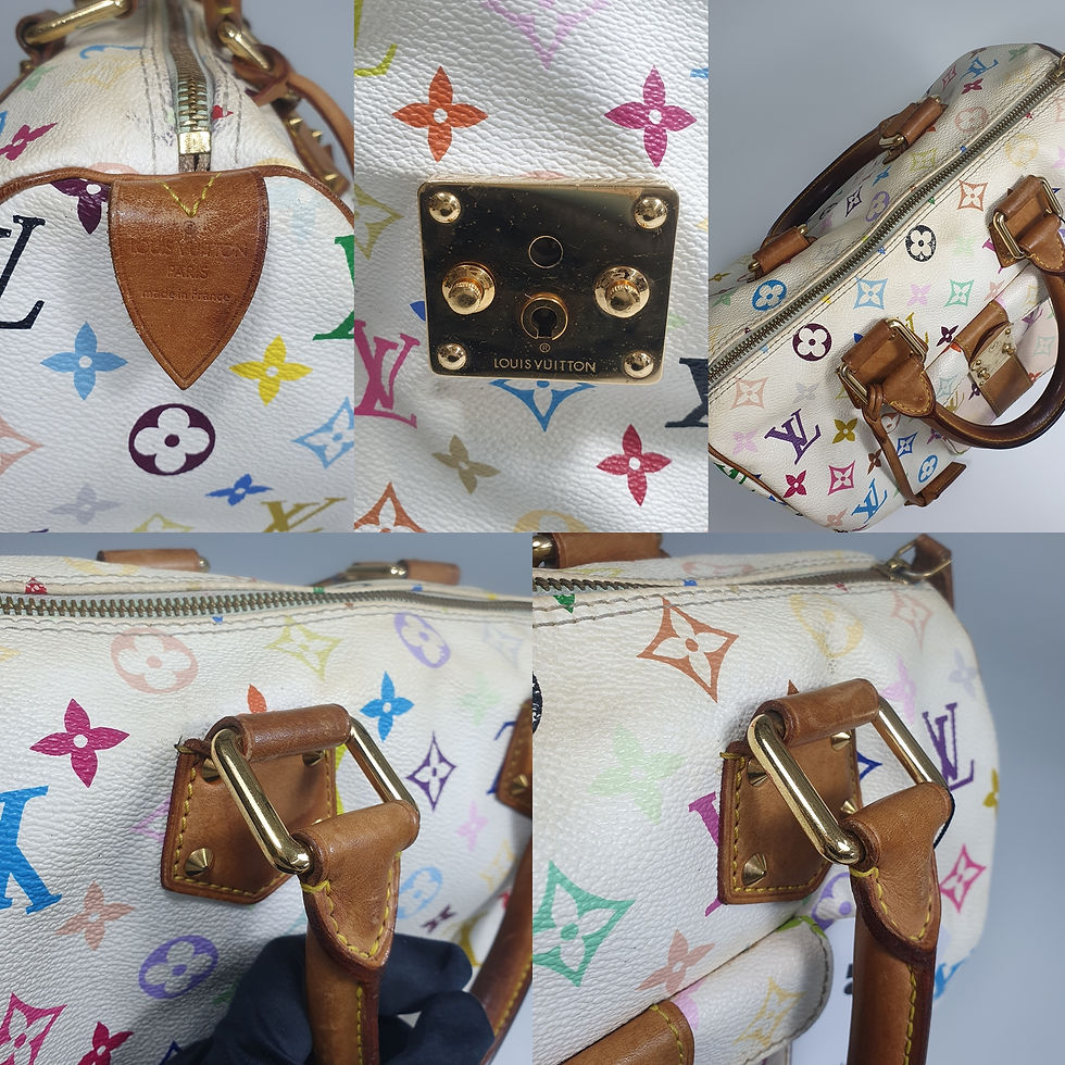 Thumbnail: Louis Vuitton Speedy 30 Monogram Multicolor Blanc M92643 CLA954
