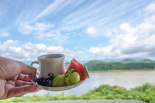 コーヒーとフルーツ