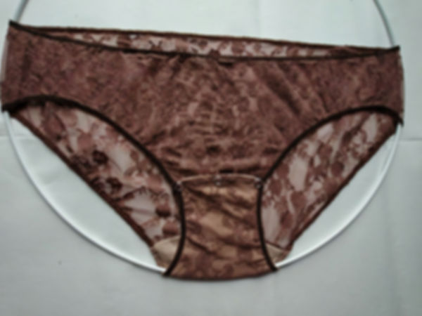 Brown mesh floral lingerie 