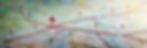 Travel map with destinations pinned