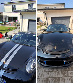Une porsche apres une supression de bandes en covering par SpiritACS à lagny sur marne