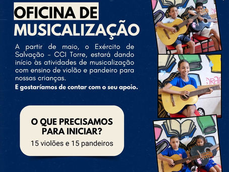 CCI arrecada instrumentos para Oficina de Musicalização