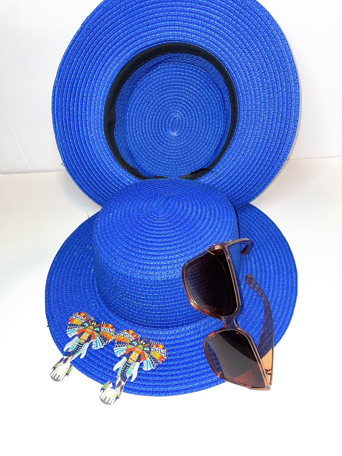 Blue Daisy Straw Hat