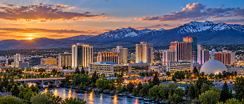 Reno Skyline at Sunset Over the Truckee River.png