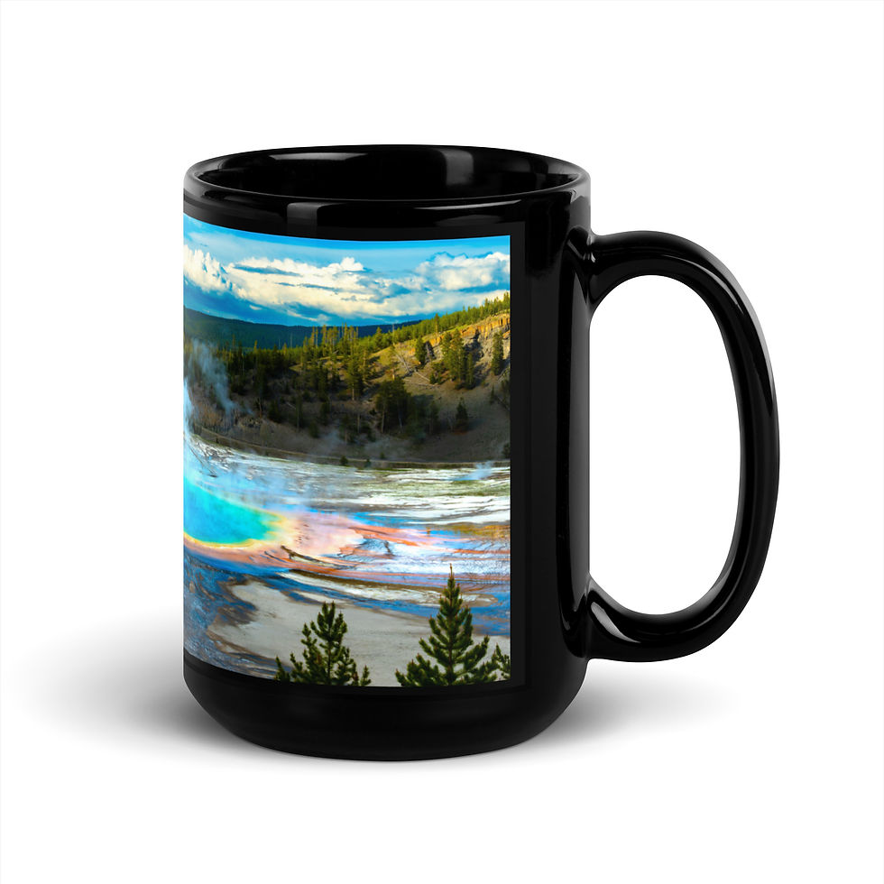 Thumbnail: Grand Prismatic Hot Spring - Black glossy mug