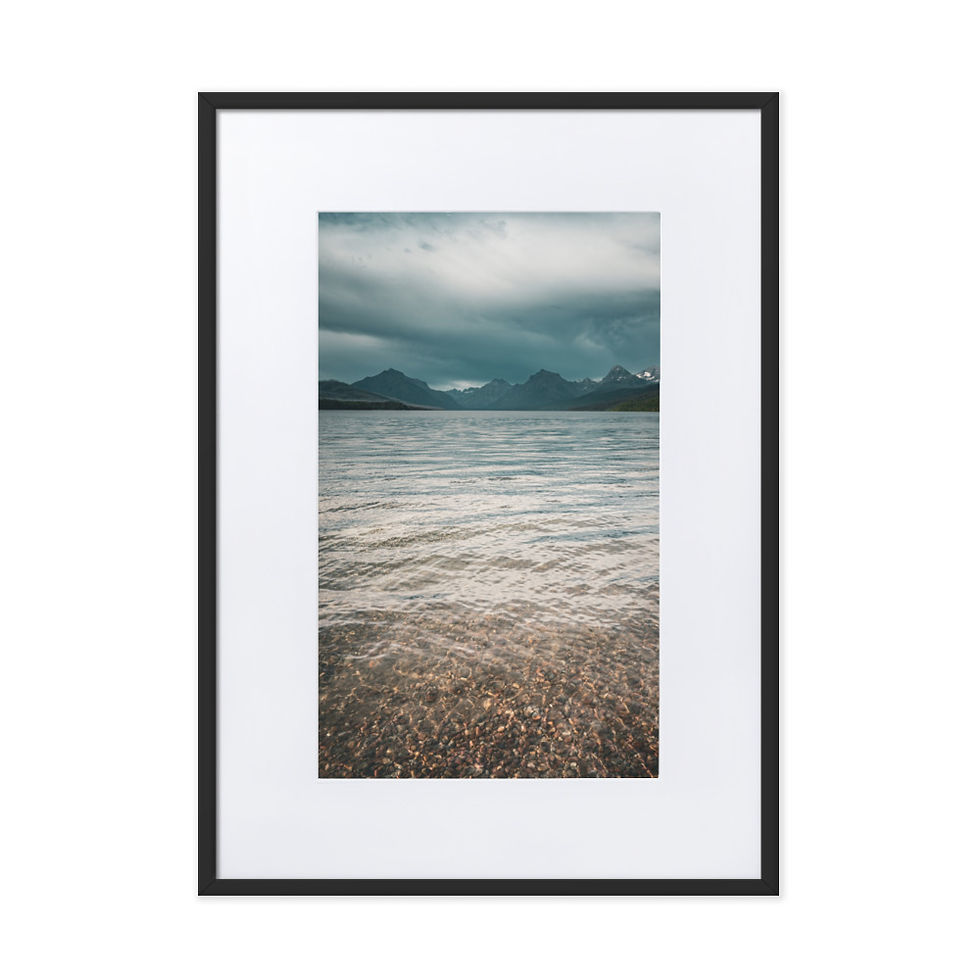 Stormy Lake McDonald - Framed Print with Mat