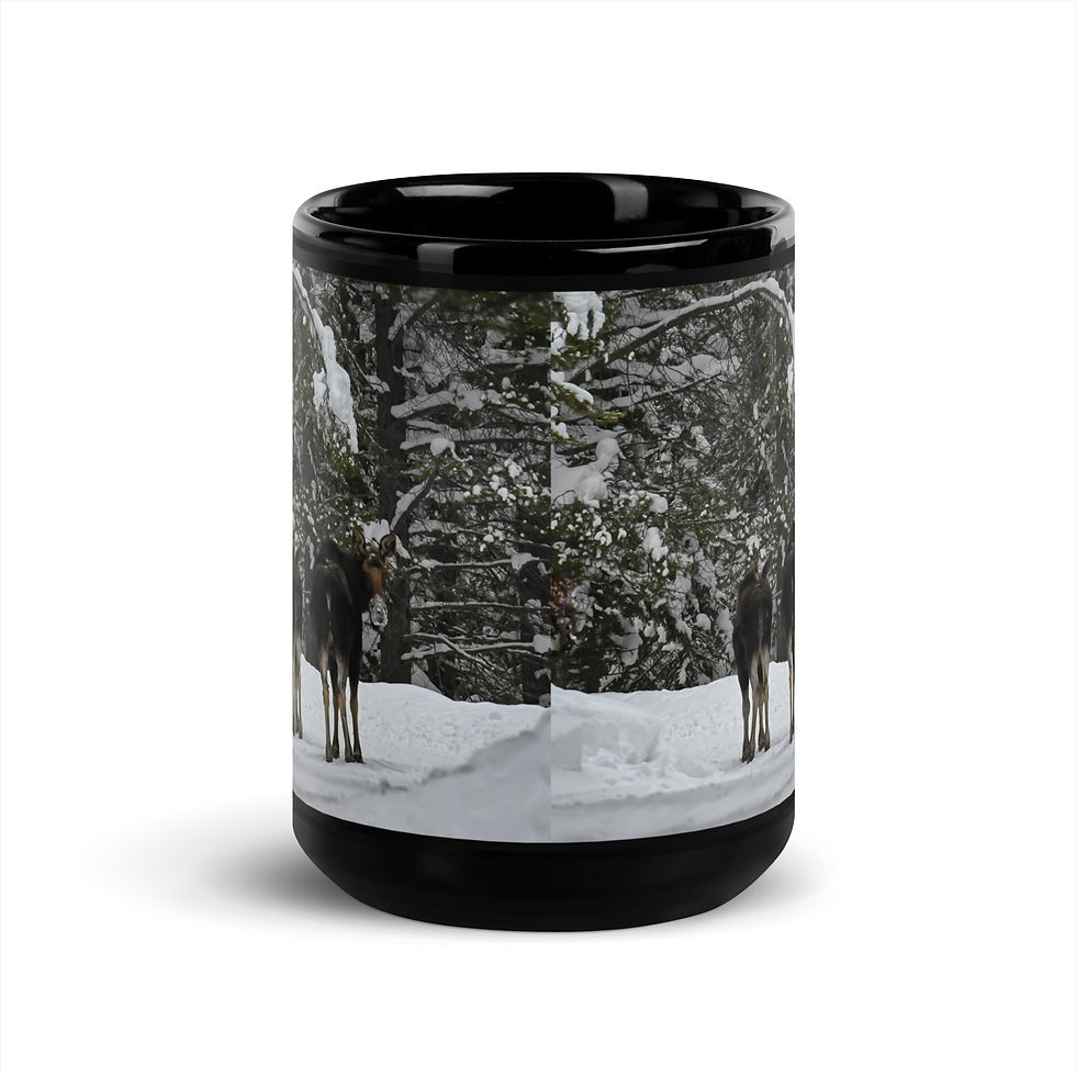 Thumbnail: Mama's Look - Black glossy mug