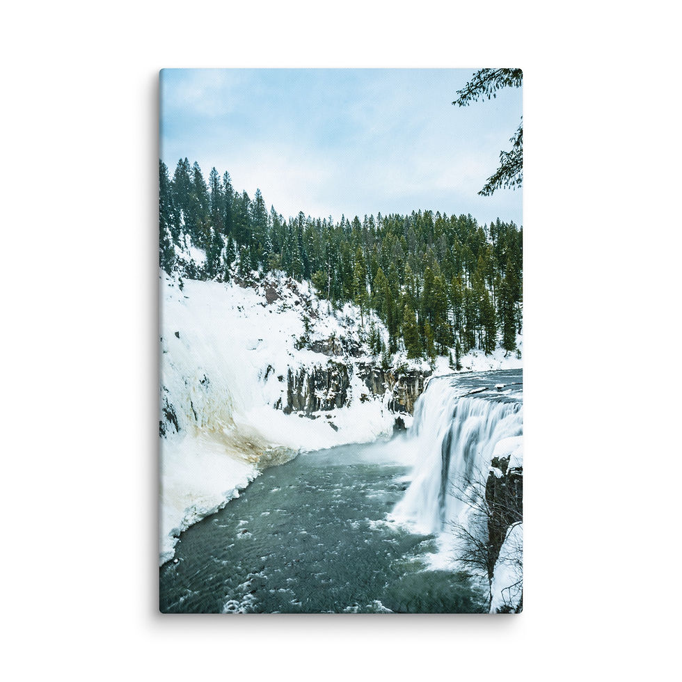 Thumbnail: Snowy Mesa Falls - Gallery Wrapped Canvas